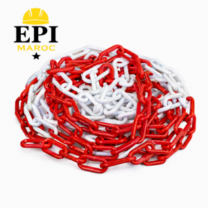 Chaîne plastique rouge et blanc 25 mètre