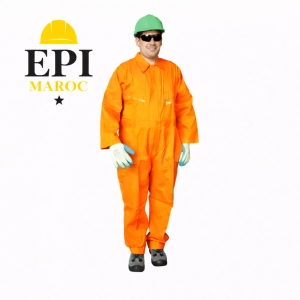 Combinaison de travail anti-chaleur orange 100 % coton