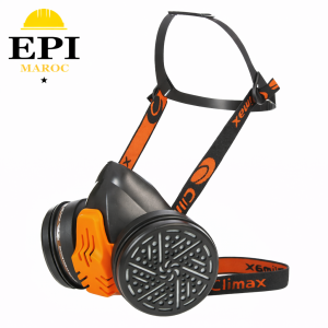 DEMI MASQUE CLIMAX 756 RESPIRATOIRE DOUBLE FILTRE CAOUTCHOUC