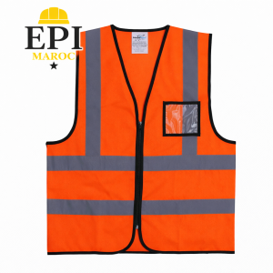Gilet haute visibilité orange réfléchissant
